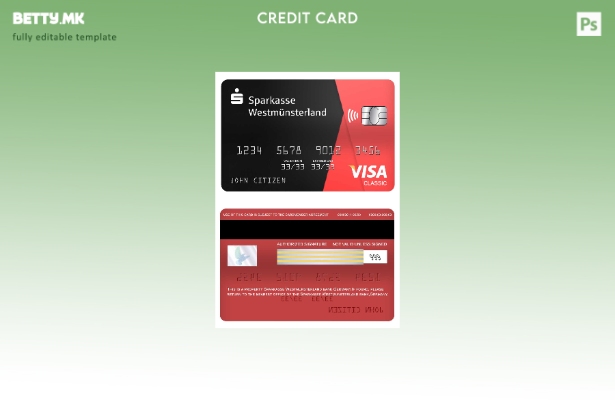 модерен стил Германија Sparkasse Westmunsterland банка виза шаблон класична карт